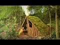 Build a SECRET STEALTH Bushcraft Survival Shelter | FULL BUILD | No Talking | Wilderness | ASMR