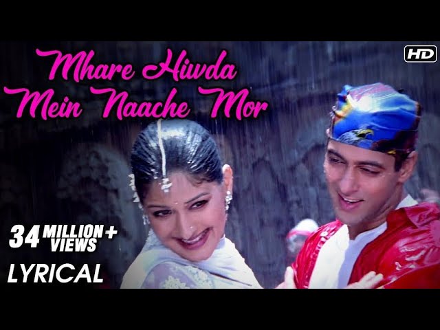 Mhare Hiwda Mein Naache Mor | Lyrical Song | Hum Saath Saath Hain | Sonali Bendre, Salman Khan class=