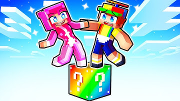 Surviving on ONE LUCKY BLOCK with my CRUSH!