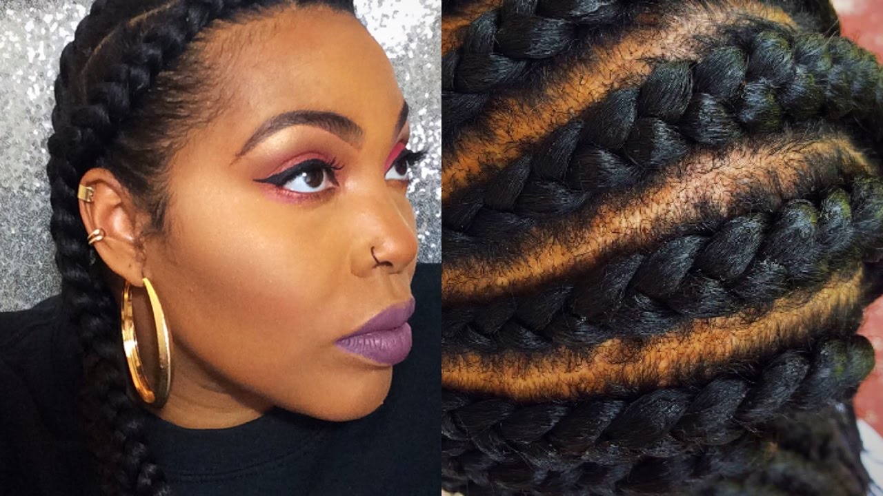 how to cornrow your own hair with weave cute af