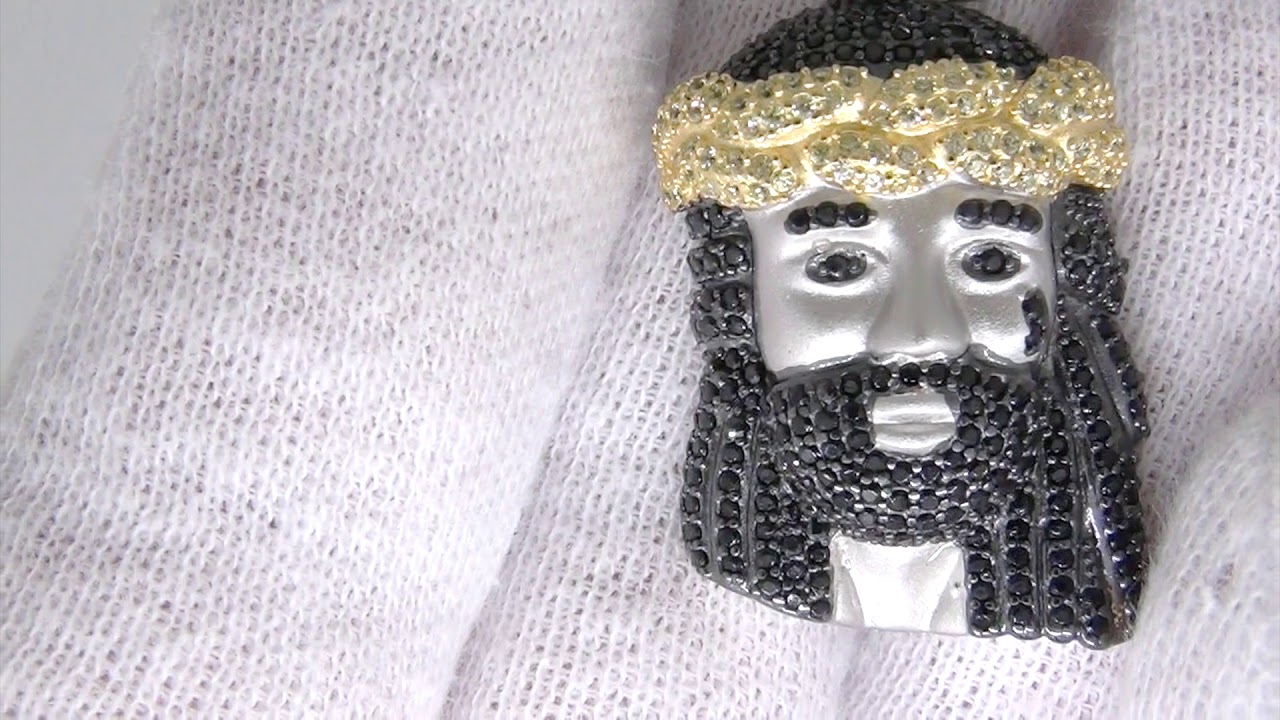 Mini Jesus Pendant Detailed .925 Sterling Silver | Micro Hip Hop Jewelry MSP561BLKR