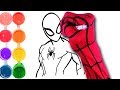 How to Draw & Color Spiderman by Spiderman! | Drawing & Colouring New Learning Kids | Marvel Colors