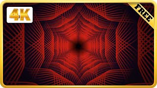 Red Tunnel Optical Illusion video loops 4K