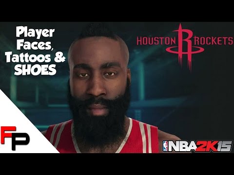 NBA 2K15 Houston Rockets Player Faces Tattoos Shoes 