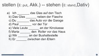 Die Verben stehen und stellen - German Grammar (Akkusativ oder Dativ)