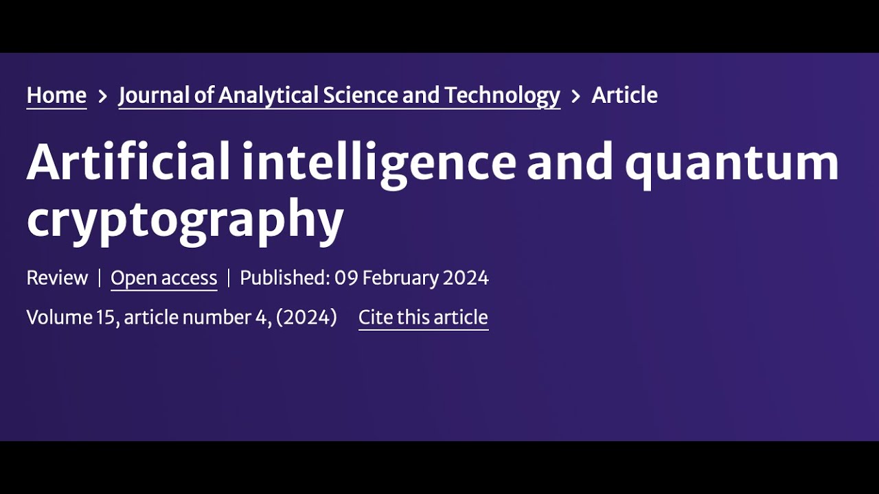 Artificial intelligence and quantum cryptography - YouTube