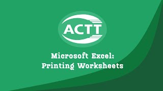 Microsoft Excel - Printing Worksheets