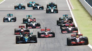 Mercedes F1 2023 (Hamilton) vs All Lewis Hamilton F1 Cars (2017-2023) - Spa Francorchamps