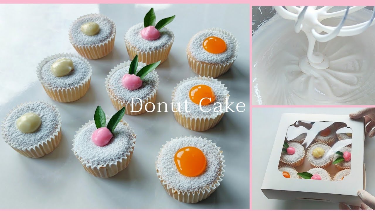 เค้กโดนัท Donut Cake คัพเค้กสปันจ์ใส่ไส้รสโดนัทอร่อยมาก ชวนทำขนมกระแสมาแรงสุด ทำขนมต้นทุนน้อย กำไรดี