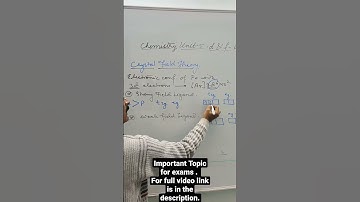 CRYSTAL FIELD THEORY | COORDINATION CHEMISTRY | CBSE , JEE, NEET | FULL VIDEO LINK IN DESCRIPTION ||