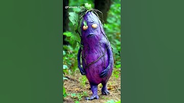 “AI‑Generated Fantasy Creatures: Mushroom Monster & Eggplant Being in Realistic 3D”