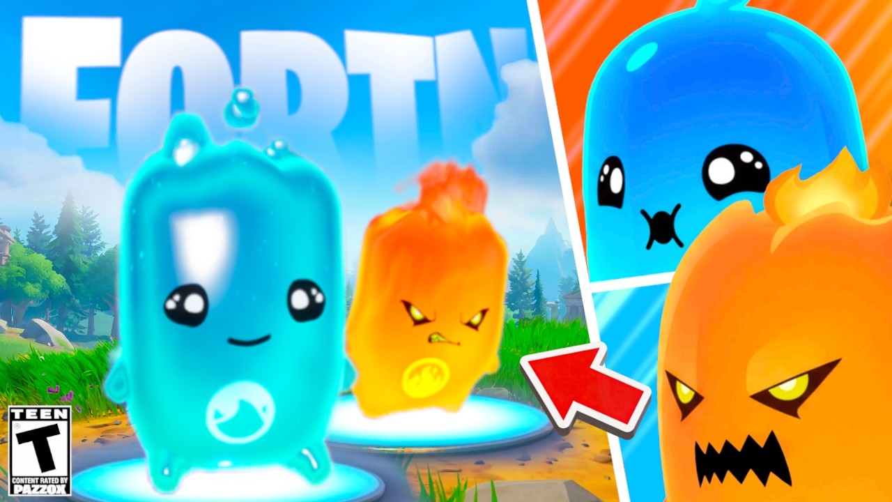 GLI SPIRITELLI ACQUA E FUOCO GIOCANO INSIEME SU FORTNITE?! 😨​ Parodia