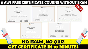 AWS Free Certificate Courses | 5 Free  Amazon AWS Certifications | No Exam