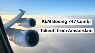 KLM Boeing 747-400 Combi Takeoff from Amsterdam (KL 601 || AMS-LAX || PH-BFT)
