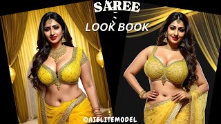 [4K] Ai Cultural Couture: Ai Indian Model's Clothing Palette  | Ai Elite Indian Model #Saree #Purple