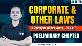 Famous CA Inter | Corporate and Other Laws| Companies Act, 2013 | Preliminary Chapter | CA Ashlesha Atal Net Worth