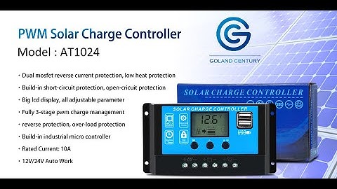 AT10-3024 30A PWM Solar Charge Controller  Dual USB 12V/24V LCD Display