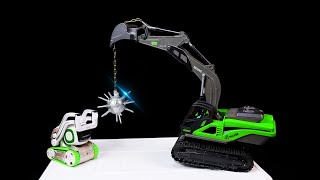 RC EXCAVATOR WITH MORNINGSTAR VS ANKI COZMO! Ai ROBOT REACTION 😨