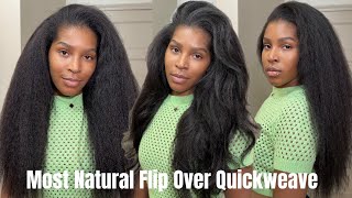 Detailed Most NATURAL Flipover Quick Weave. Kinky Straight Bundles | UNice 