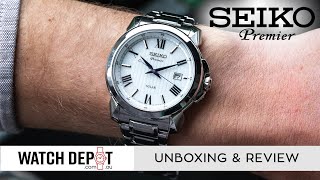 Seiko Premier SNE453P1 Solar Stainless Steel Mens Watch - Unboxing & Quick Look