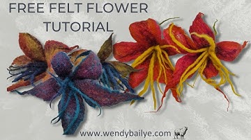 Free Feltmaking Tutorial- Make a felt flower with stamens