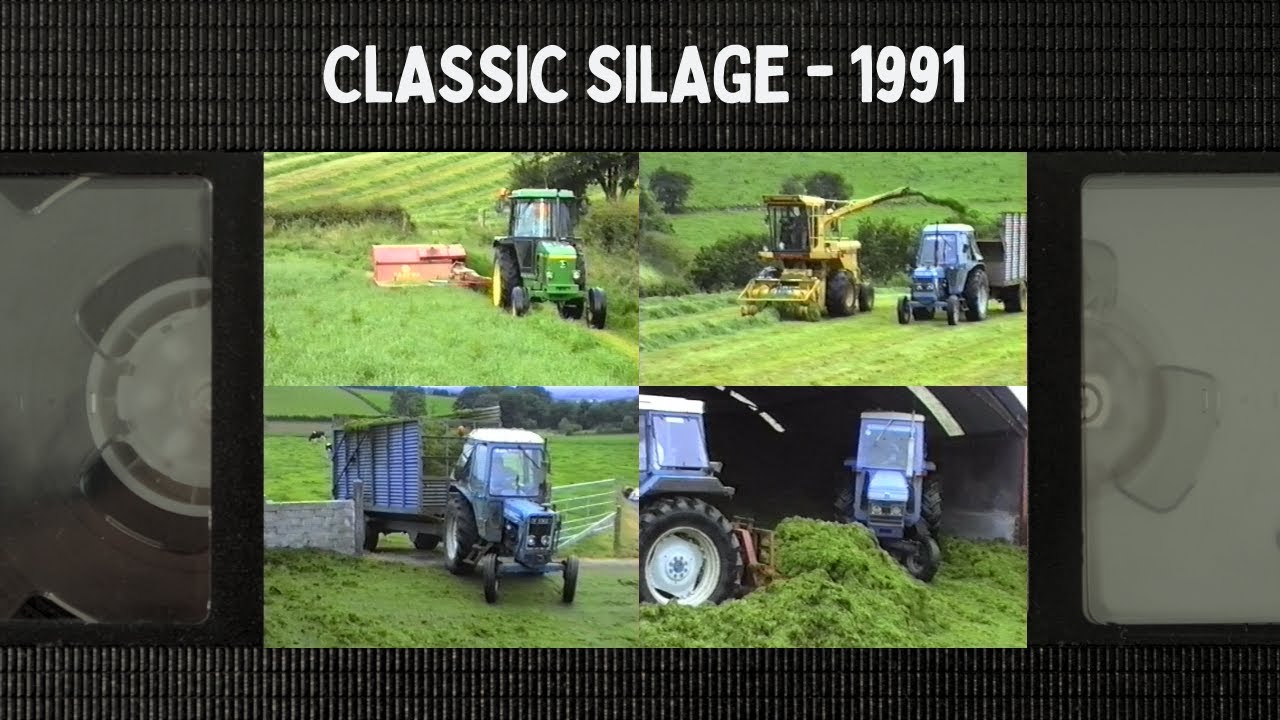Silage 1991 - McVicker Bros classic fleet lifting grass - VHS Memories