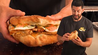 Folding PIZZA into a BREAKFAST SANDWICH!