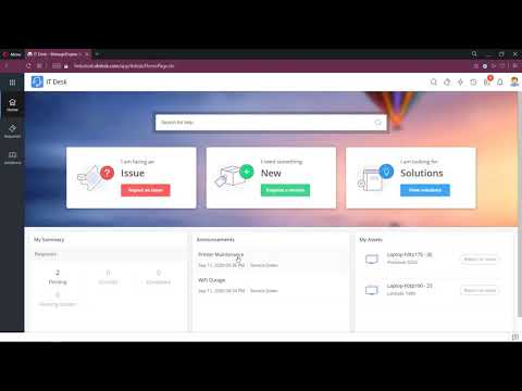 ManageEngine ServiceDesk Plus Cloud Self Service portal