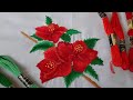 Вышивка гладью для начинающих. Мои работы. Гибискус.Stitch embroidery for beginners.My works.  Hibis