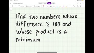 Find two numbers whose difference is 100 and whose product is a minimum.