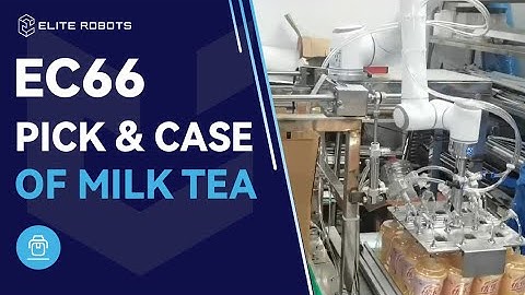 Elite Robots EC66 #Cobot pick & case of milk tea packs