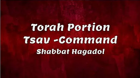 Torah Portion Tsav Shabbat Haggadol Aliyah 2020 Series