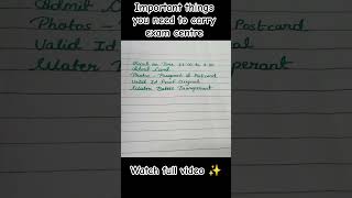 Important things you need to carry exam centre #neet #exam #viral #quickrevision #viralupdate #fyp