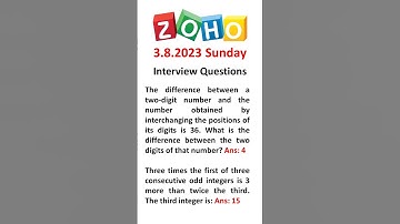3rd September 2023 Question Paper Leaks | zoho interview questions and answers