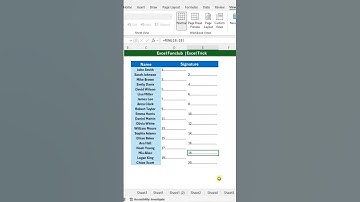 Signature line in Excel #exceltips #exceltricks #excelshortcuts
