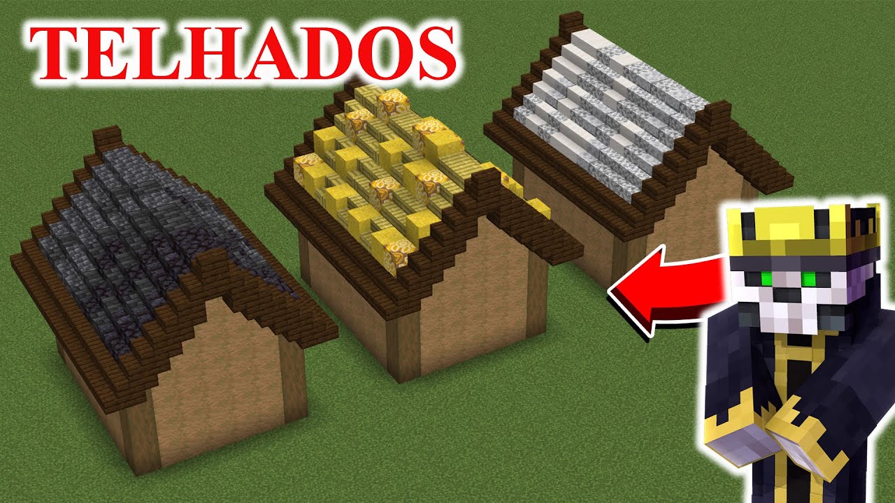 COMO CONSTRUIR +3 TEXTURAS DE TELHADO NO MINECRAFT - YouTube