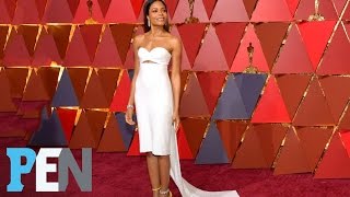 Moonlight s Naomie Harris Takes Oscars Red Carpet Risk With Short Dress PEN People