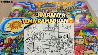 ALHAMDULILLAH ❗️TIPS CARA JUARA MENGGAMBAR TEMA RAMADHAN 😍