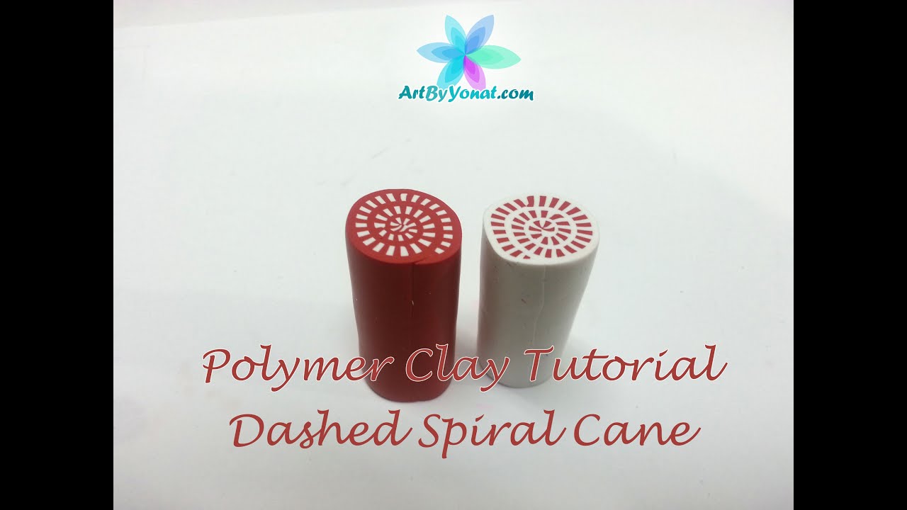 Polymer Clay Tutorial - How to Make a Dashed Spiral Cane - Lesson #10