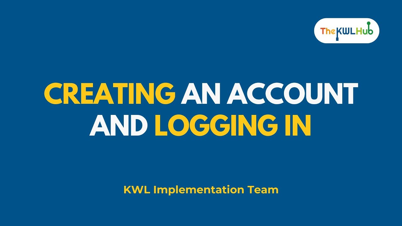 Creating an Account and Logging In - YouTube