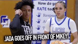 Mikey Williams Pulls Up To See Jada Williams Go Off In Her Semi Final Playoff Game!