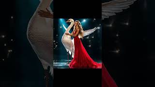 Magical wonder: the magical fusion of beauty and white swan!!! #beauty #dance