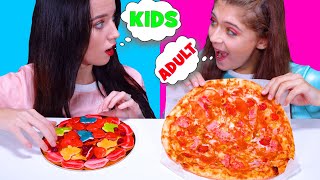 ASMR EATING CHALLENGE KIDS VS ADULT FOOD