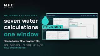 Pipe sizing, pump duty and NPSH — seven water calculations in one window