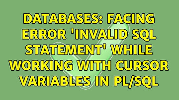 Databases: Facing error 