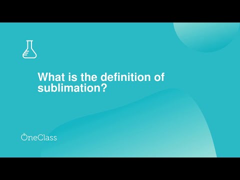 What is the definition of sublimation?