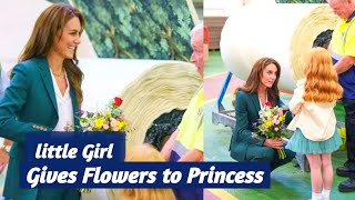 Kate Middleton Princess Of Wales Receive Flowers From Little Girl On Trip Of Historic Textile Mill