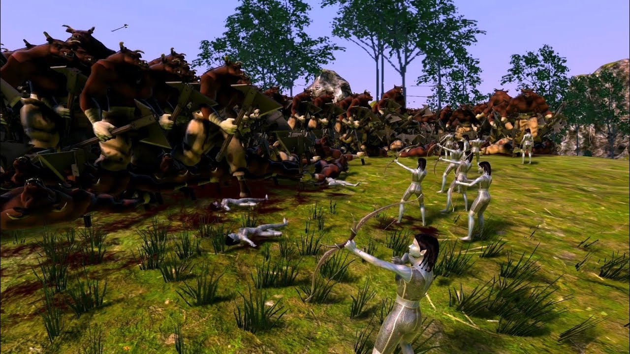 Will 5.000 Giant Minotaur can Defeat 100 Elven Huntress - UEBS