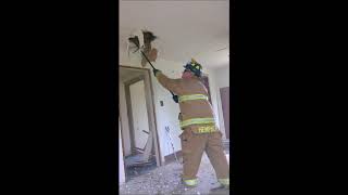 Pulling lath and plaster ceiling with a 6ft NY Hook