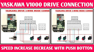 YASKAWA DRIVE CONNECTION! YASKAWA DRIVE SPEED INCREASE DECREASE WITH PUSH BOTTON